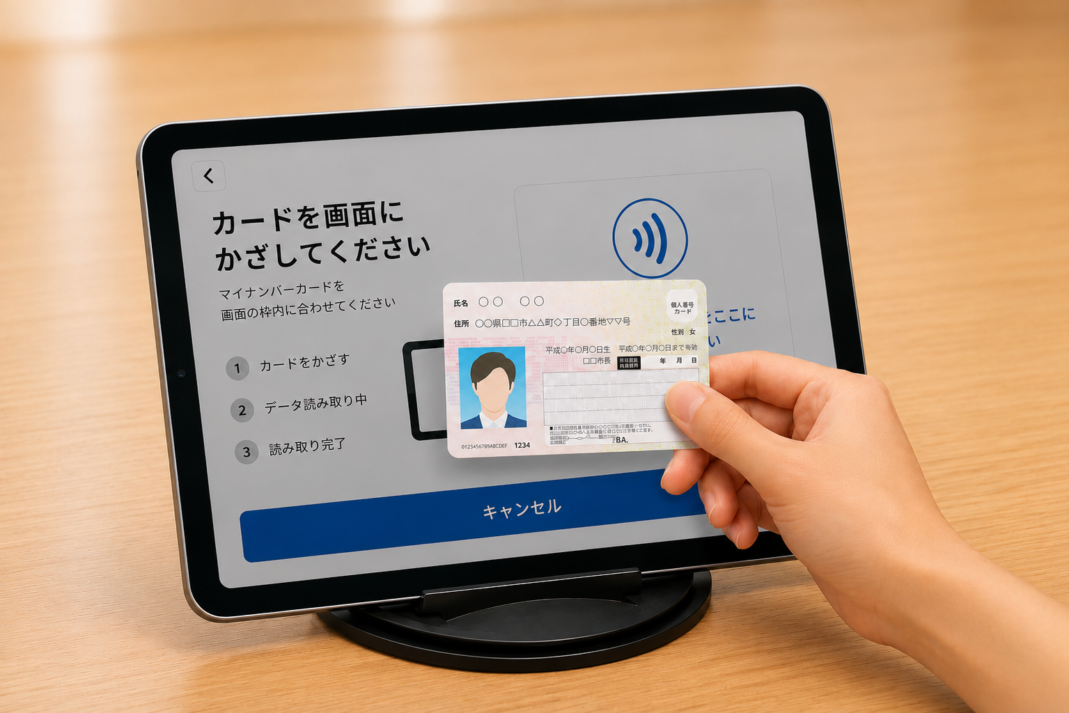 ICカード認証のデモ画面
