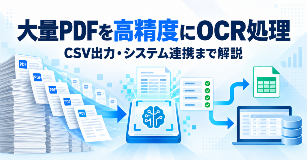 大量のPDFを高精度にOCR処理するには？CSV出力・システム連携まで解説