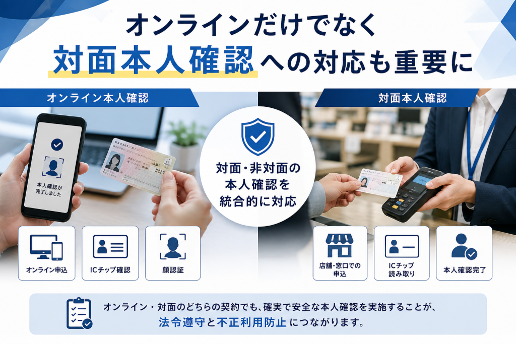オンラインだけでなく対面本人確認への対応も重要に