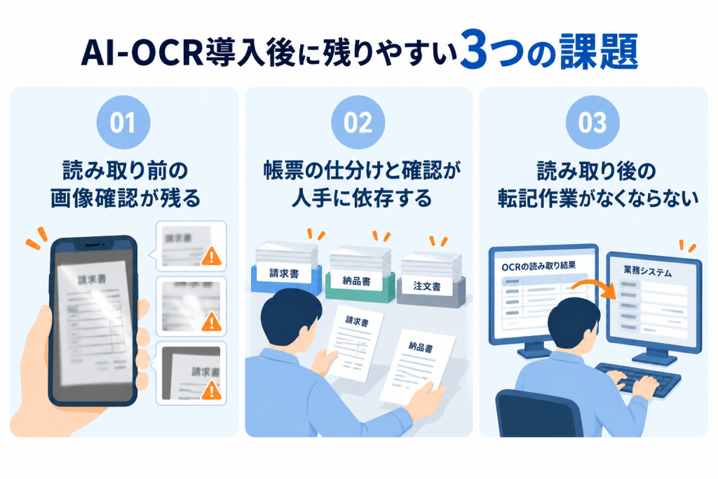 AI-OCR導入後に残りやすい3つの課題